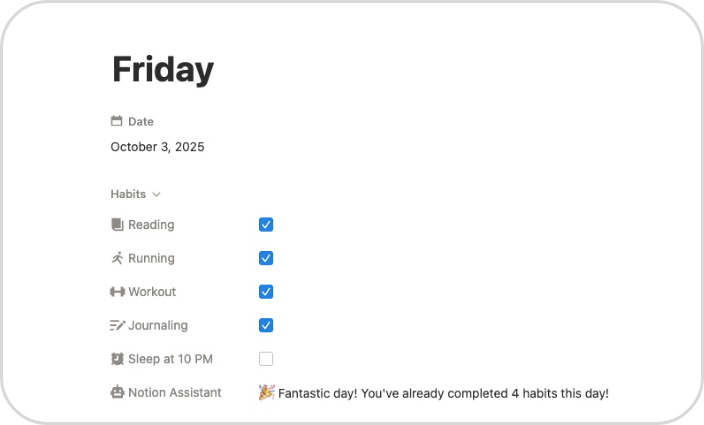 notion daily habits tracker
