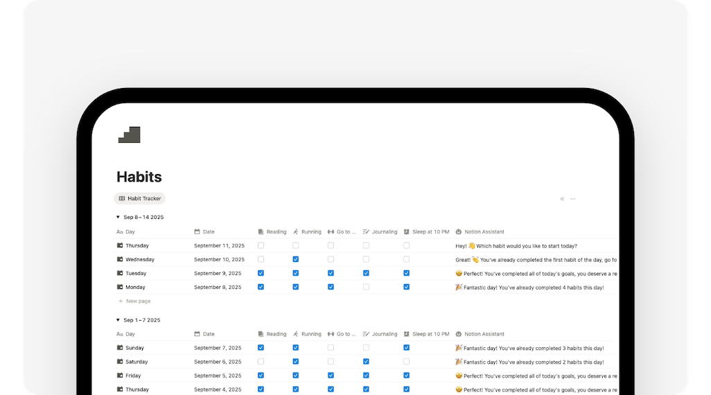 healthy habits tracker