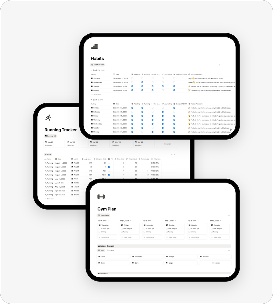 notion fitness templates