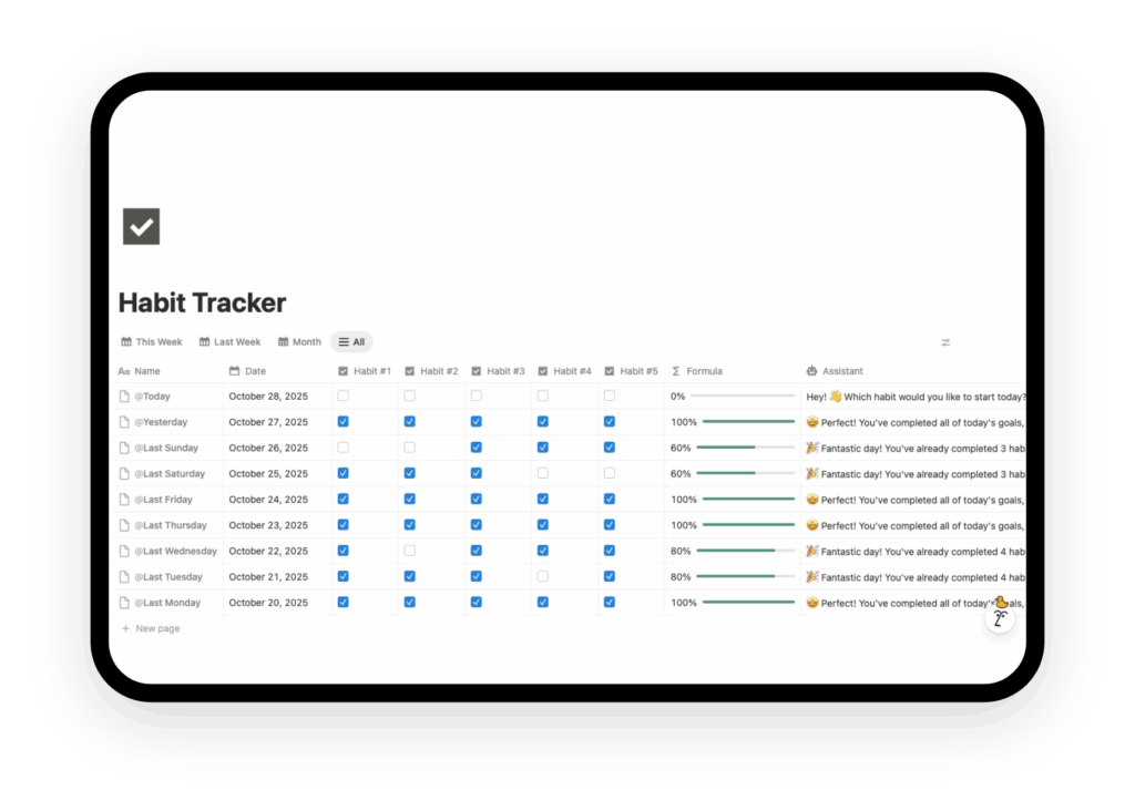 notion habit tracker template