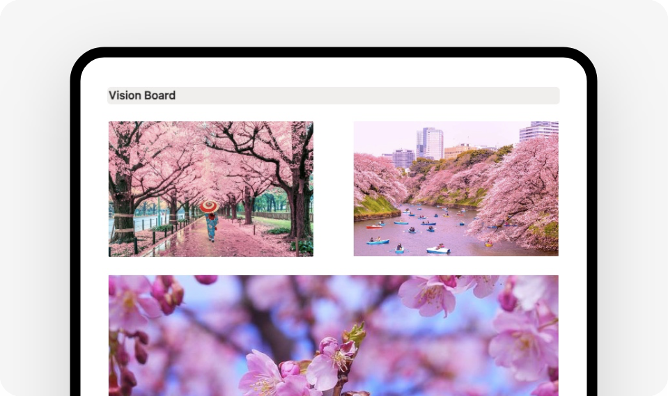 vision board for each wish