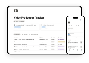 notion video production tracker template