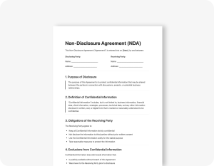 freelance nda template word free download suitable for exporting to pdf