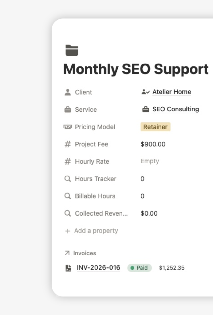 retainer billing example for a repeatable freelance work